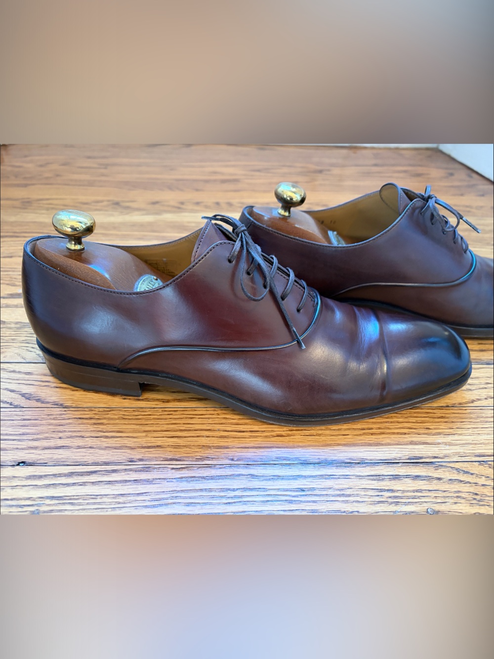 Hugo Boss Brown Leather Dress Shoes Size 10 Excellent Condition Worn 3 times - Picture 3 of 10